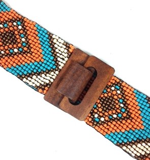 Ikat Pinggang Ibiza Buatan Tangan Aztek Biru Mint (1 pcs)