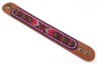 Gelang Kulit Aztec dengan Berlian Biru (1 pc)