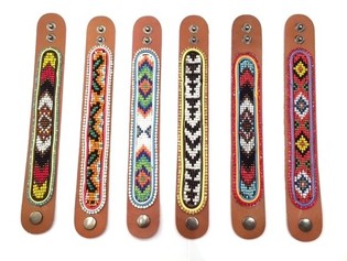 Gelang Kulit Aztec dengan Strass Paket Campur (6 pcs)
