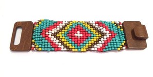 Gelang Ibiza Aztec Gesper Kayu Kuning (1 pc)
