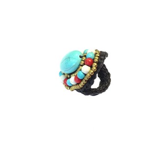 Cincin Gaya Ibiza dengan Batu (1 pcs)