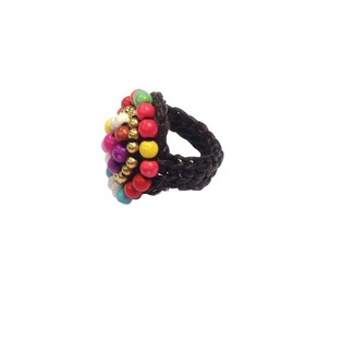 Cincin Gaya Ibiza dengan Batu Warna-Warni (1 pc)