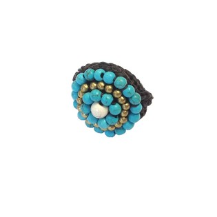 Cincin Gaya Ibiza dengan Batu Turquoise (1 pc)