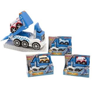Mainan Truk Trailer dengan Efek Cahaya & Suara (6 pcs)