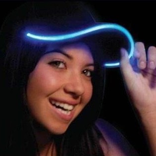 TOPI LED BERCAHAYA / TOPI PESTA - WARNA: BIRU (6 pcs)