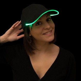 TOPI LED MENYALA / PARTY CAPS - WARNA: HIJAU (12 pcs)