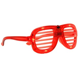 Kacamata SHUTTER SHADES dengan Lampu LED - Warna: Merah (12 pcs)