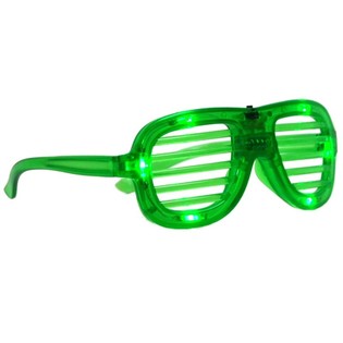 KACAMATA SHUTTER SHADES DENGAN LAMPU LED - WARNA: HIJAU (12 pcs)
