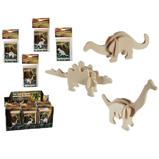 Puzzle 3D Kayu Dinosaurus dalam Display (72 pcs)