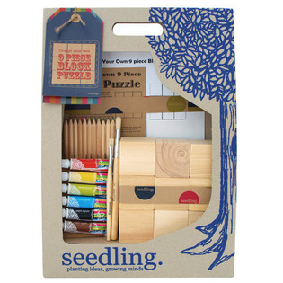 Paket Kreatif Seedling - Desain Sendiri Puzzle Blok Kayu 9 Keping
