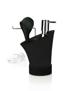 NUANCE - Set Organizer Wastafel Premium dengan Pompa Sabun dan Sikat Cuci Piring (1 Set)