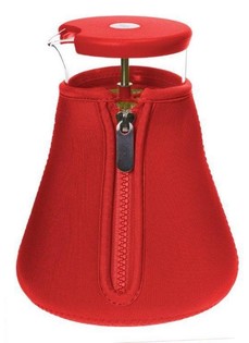 QDO - TEKO TEH KACA 1 LITER DENGAN SARUNG UNTUK TEH TABUR (1 pcs)