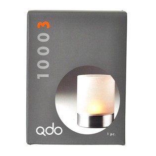 QDO - Tempat Lilin Hurricane Stainless Steel / Kaca Buram (1 pc.)