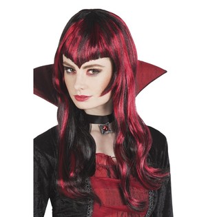 Wig - Rambut Panjang Merah Hitam (1 pc)