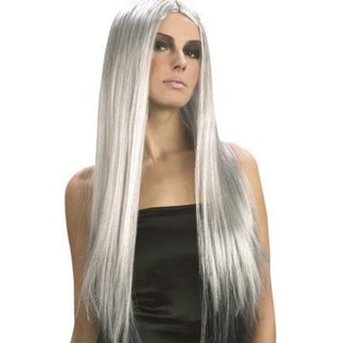 Wig Rambut Abu-abu Panjang (1 pc)