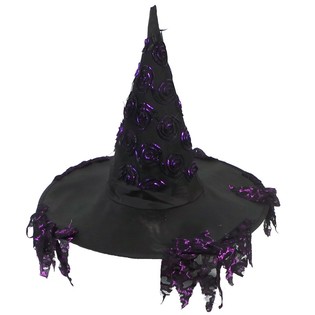 Topi Penyihir dengan Rumbai Ungu (6 pcs)
