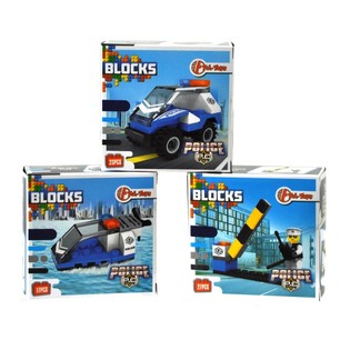 Mainan Balok Susun Bricks - Seri Polisi (11 pcs)