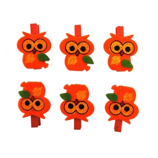 Jepit Dekorasi Isi 6 - Model: Burung Hantu (24 set)