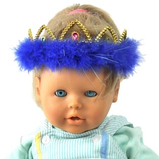 MAHKOTA EMAS DENGAN TEPI MEWAH BIRU (12 pcs)