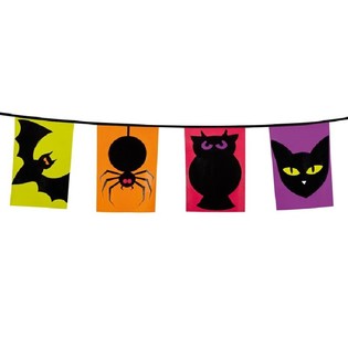 BENDERA RANTAI HEWAN HITAM - 6 METER (3 pcs)