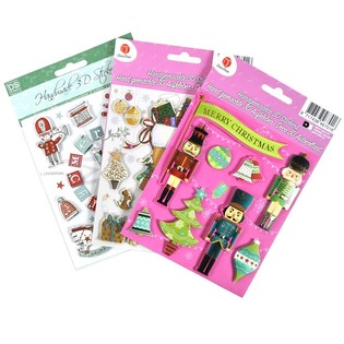 Stiker Natal 3D Campur (6 pcs)