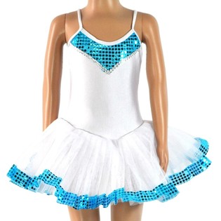 Rok Tutu Anak Putih/Biru - Ukuran 8