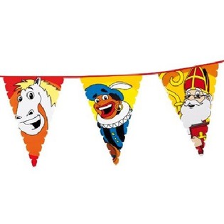Garland Bendera Sinterklaas & Piet Besar 6 Meter (13 pcs)