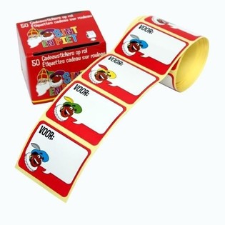 50 STIKER HADIAH SINTERKLAAS DALAM ROL (Isi 10 Pak)