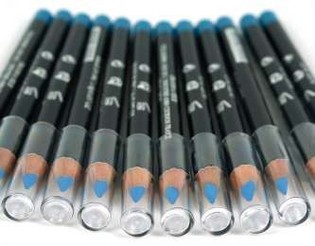 Pensil Eyeliner & Lip Liner Biru Muda (12 pcs)