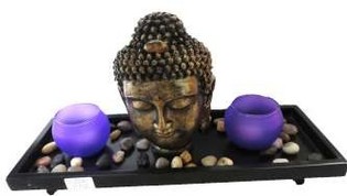Patung Dekorasi Buddha dengan Wadah Lilin Tealight (1 Pcs)