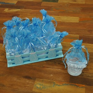 Kotak Dekorasi dengan 12 Kemasan Kado - Biru