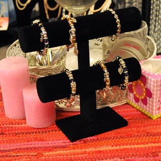 Display gelang beludru 2 tingkat (3 pcs)