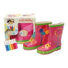 FUNKY WELLIES - Sepatu Boot Hujan Warnai Sendiri - Pink / Ukuran: 26