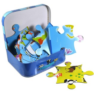 Puzzle Peta Dunia Besar dalam Koper