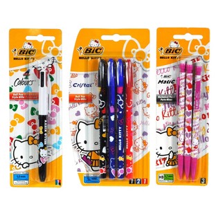 CAMPURAN PULPEN BIC HELLO KITTY DI KARTU (12 pcs)