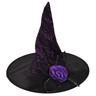 Topi Penyihir dengan Bunga Ungu (6 pcs)