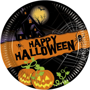 Set 8 pcs Piring Sekali Pakai - Model: Happy Halloween (6 set)