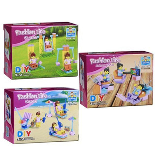 BALOK SUSUN BRICKS - SERI ANAK PEREMPUAN (24 pcs)