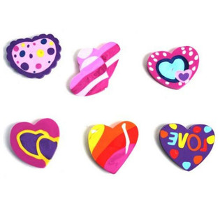 MIX PENGHAPUS BENTUK HATI (24 pcs)