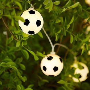 Lampu Hias String Sepak Bola HITAM/PUTIH 10 Lampu (9 pcs)