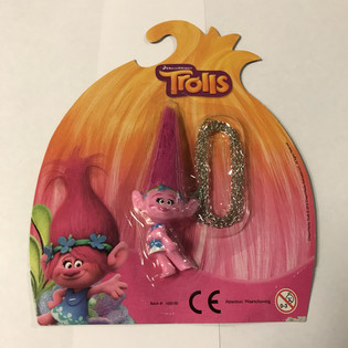 Gantungan Kunci Figur Trolls dengan Kartu (12 pcs)