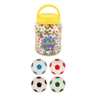 Bola Bekel / Memantul Motif Sepak Bola Ø3.3 cm dalam Wadah (72 pcs)