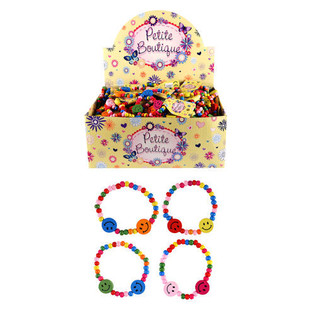 GELANG KAYU SMILEY ANAK-ANAK DALAM DISPLAY (144 pcs)