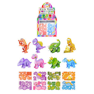 Mainan Puzzle 3D Dinosaurus Mini dalam Display (144 pcs)