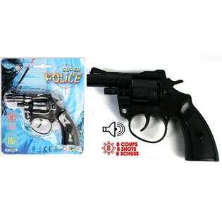 PISTOL POLISI MAINAN CAP GUN, 8 TEMBAKAN (24 pcs)