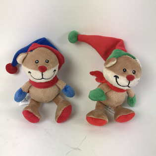 BERUANG NATAL MEWAH DENGAN TOPI NATAL (12 buah)