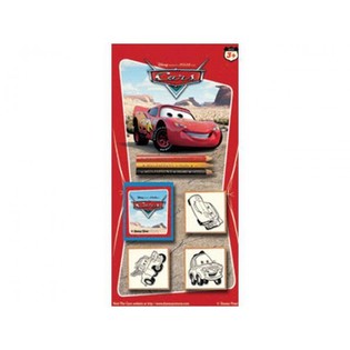 Set Mewarnai dan Stempel Besar Disney Cars (24 pcs)