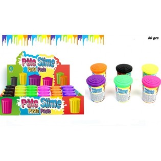 SLIME WARNA-WARNI DALAM TONG (80 GRAM) DALAM DISPLAY (24 pcs)
