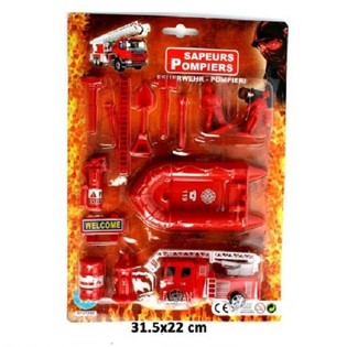 Mobil Pemadam Kebakaran Pull Back + Set Bermain Lengkap (24 pcs)