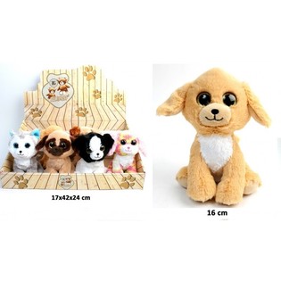 Boneka Anjing Mewah Luxury, 16 cm, Mix Desain dalam Display (12 pcs)